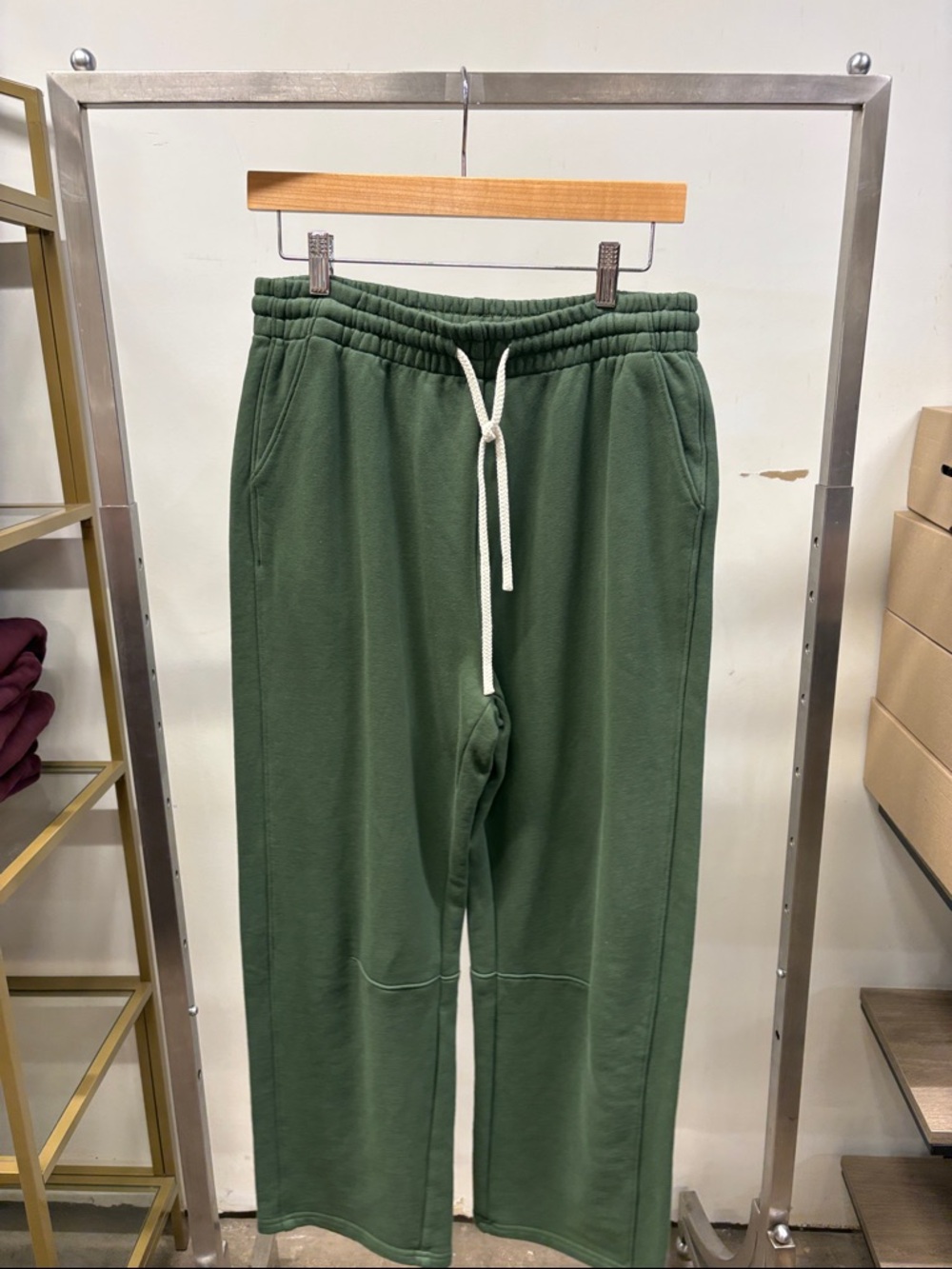 perfectwhitetee Olive Green Drawstring Track Pants